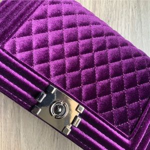 Beautiful Purple Satin Bag . Perfect for a night out.